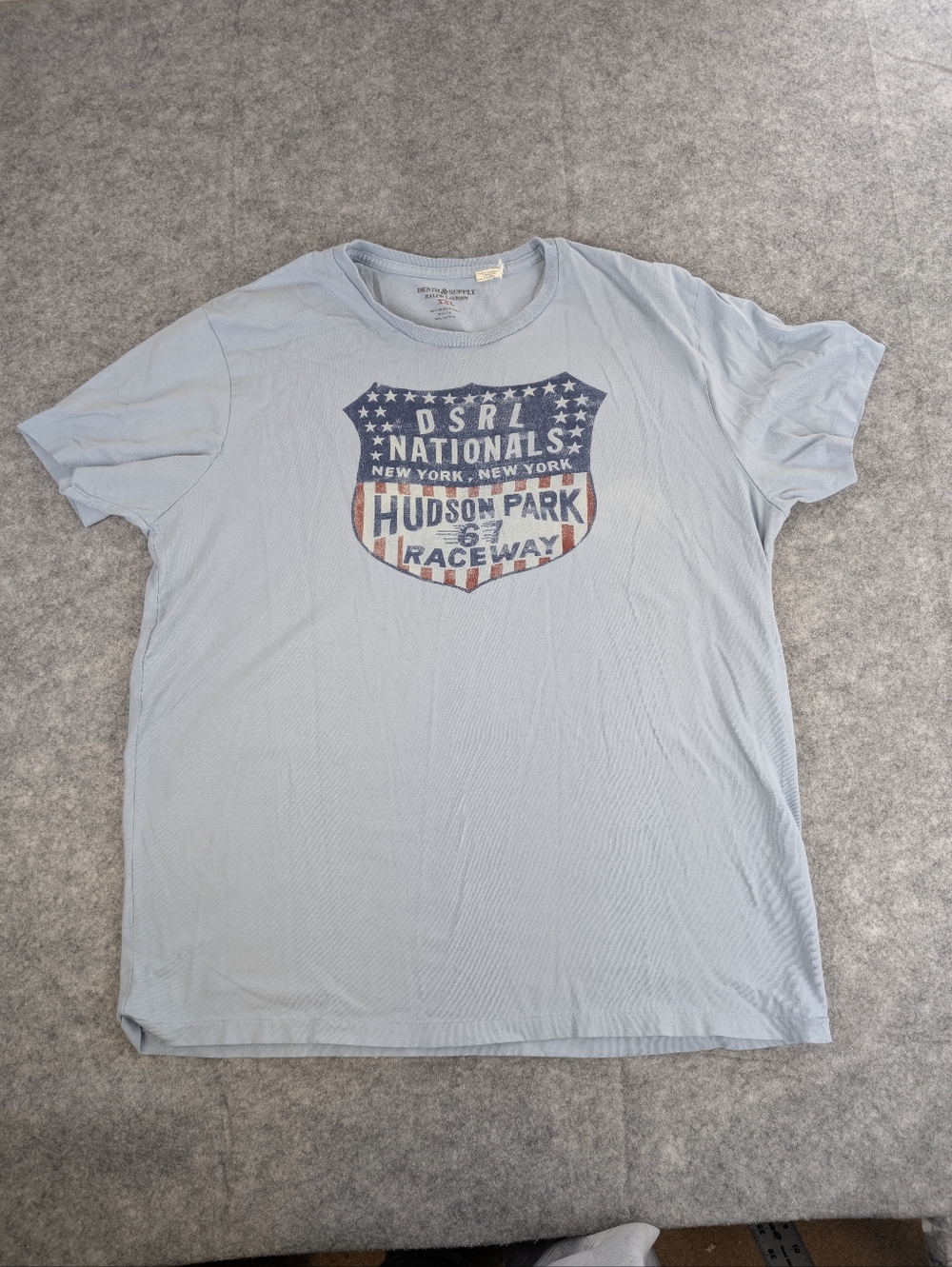Denim & Supply Ralph Lauren Light Blue Hudson Park Raceway Graphic Tee Vintage